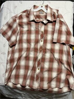 CE Schmidt work shirt Short-Sleeve Plaid Button-Down Shirt - Red & Cream N4.1